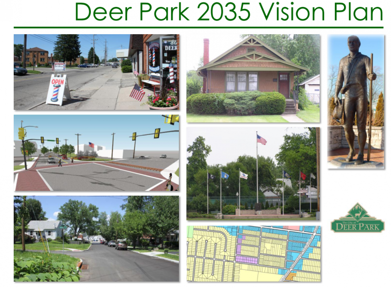 Deer Park Vision Plan packet with images of the town